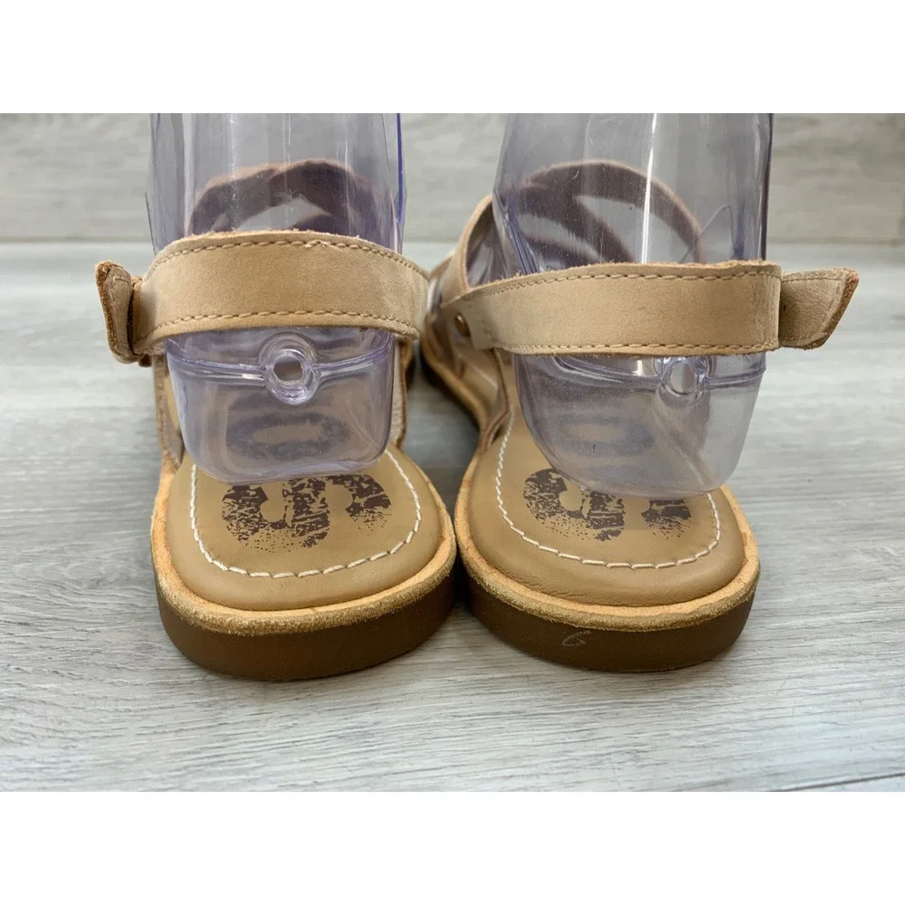 Sorel Ella Women's Sandals Metallic Gold Tan Leather Flat 8 Casual Shoes